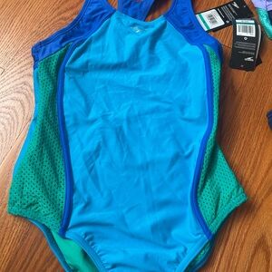 Speedo Cyan and Green Youth Swimsuit